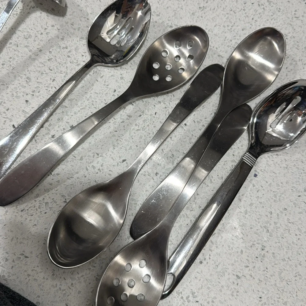 Oneida silverware mix 9 Piece Mixing serving spoons Stainless Steel